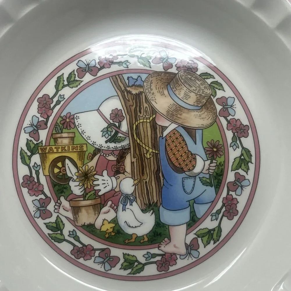 Watkins COUNTRY KIDS Recipe Pie Plate Spring Brunch Ham & Cheese Pie 1989 READ